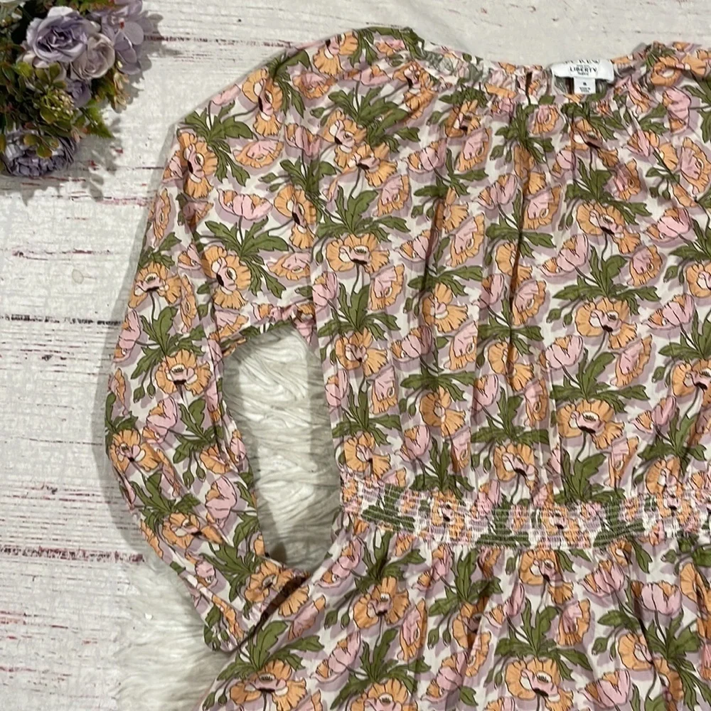 J.Crew x Liberty Art Smocked-waist mini dress in Butterfield Poppy Pattern